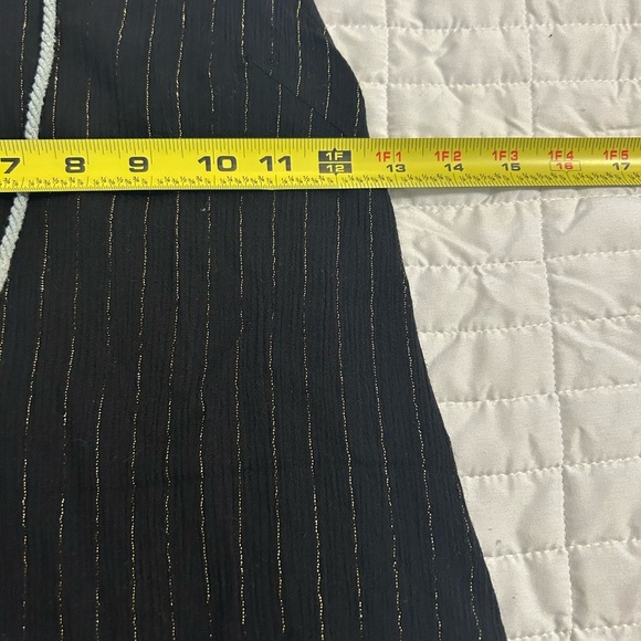 THML Black Sleeveless Shift Dress w Metallic Stripes Embroidered Collar Size S - Picture 6 of 7